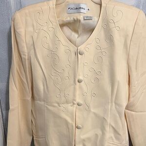 JH Collectibles Ivory Blazer with Embroidered Detail